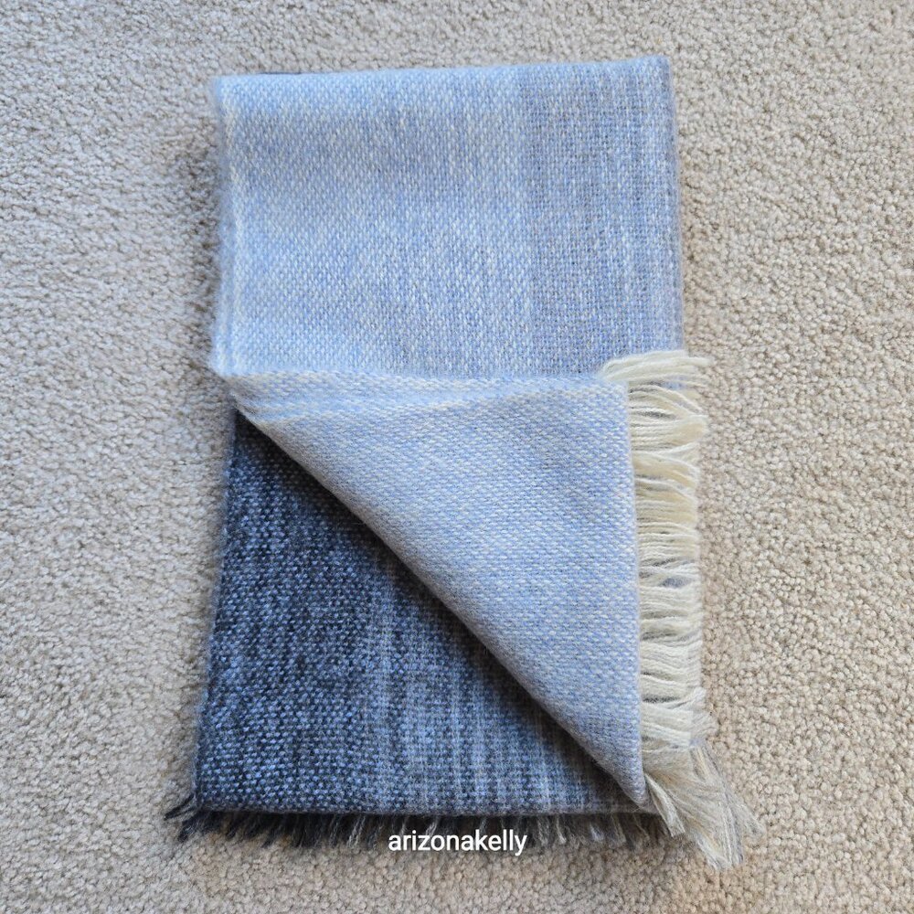 Handwoven Wool Scarf Atelje Carding Tweed Gradient Ombre Sweden Scandinavia - Picture 12 of 14